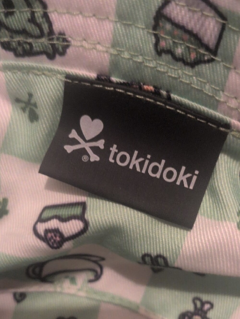 tokidoki Mint Green Reversible Bucket Hat with Matcha Latte Embroidery - Picture 2 of 3